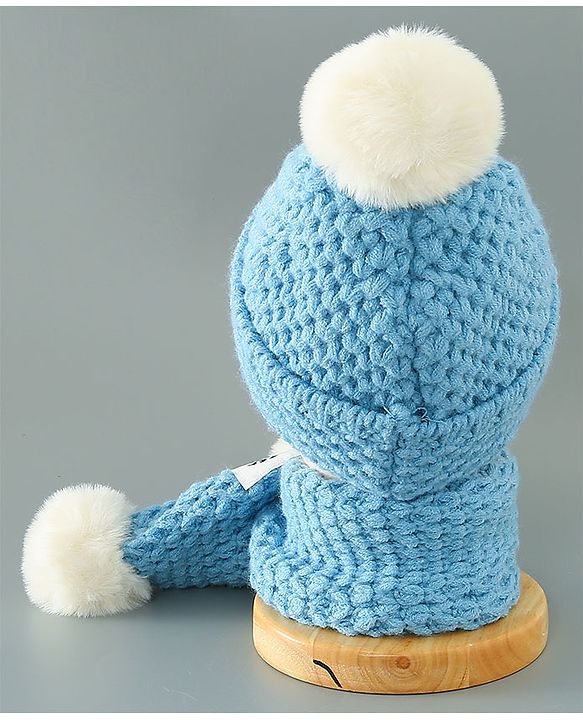 Babyhug Woolen Cap & Muffler Set Brown - Diameter 11.5 cm