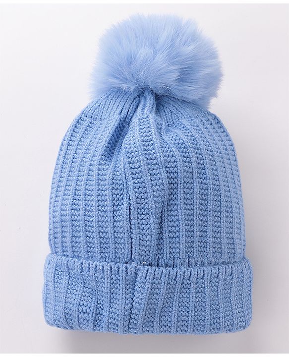 Babyhug Woollen Cap Blue Large - Diameter 12 cm
