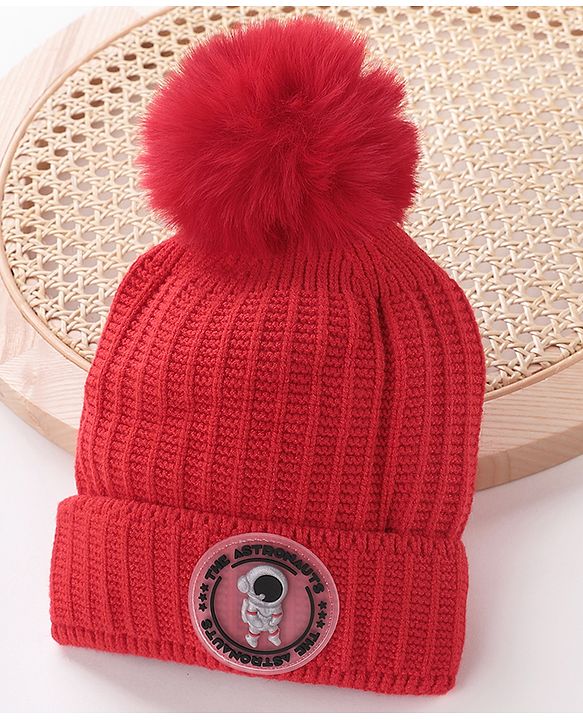 Babyhug Woollen Cap Red Small - Diameter 10 cm