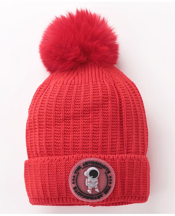 Babyhug Woollen Cap Red Small - Diameter 10 cm