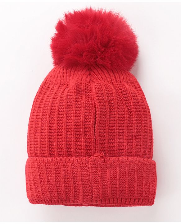 Babyhug Woollen Cap Red Small - Diameter 10 cm