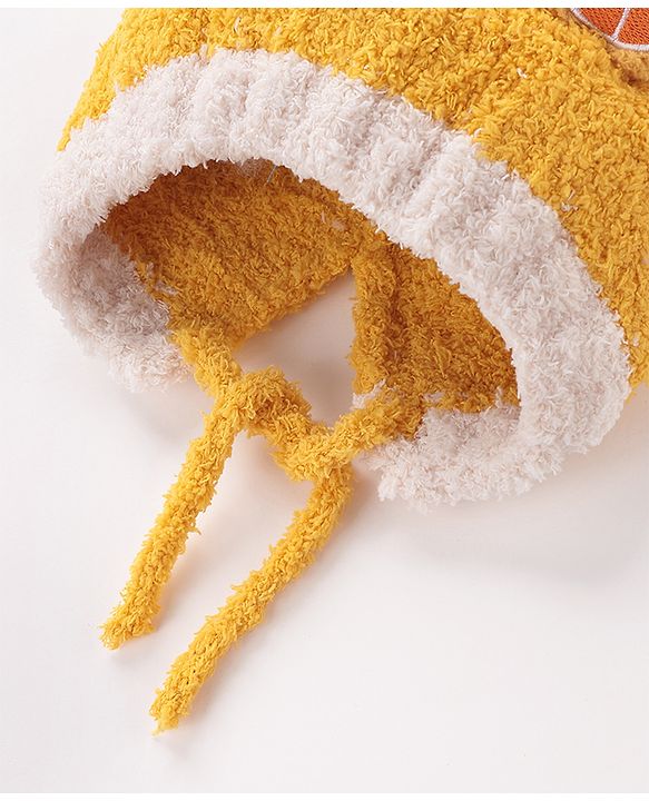 Babyhug Woollen Cap Orange Design - Yellow