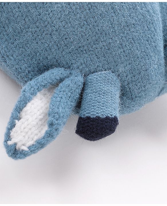 Babyhug Woollen Cap With Giraffe 3D Ear-  Blue