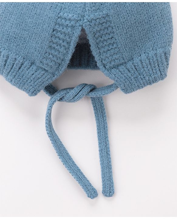 Babyhug Woollen Cap With Giraffe 3D Ear-  Blue