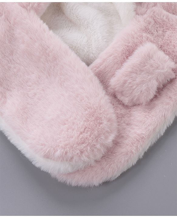 Babyhug Woollen Cap With  Giraffe  Design - Pink