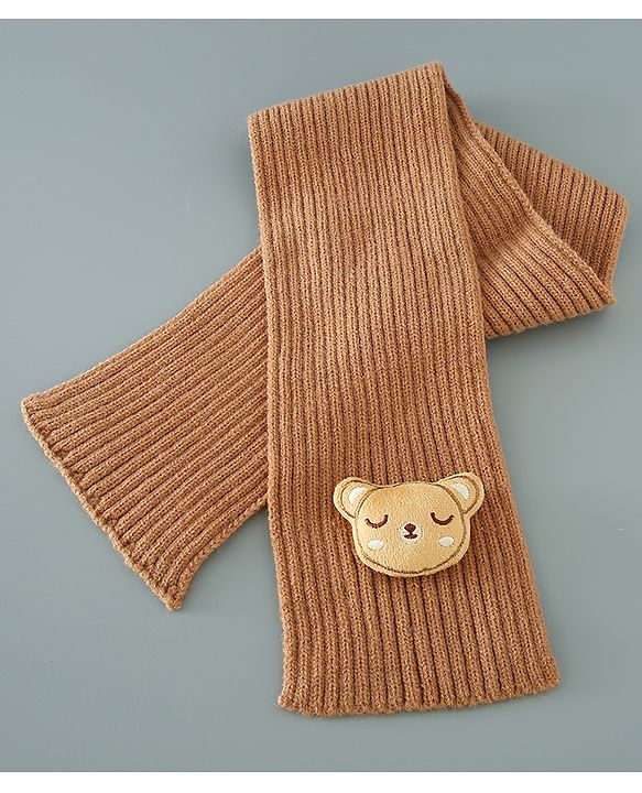 Babyhug Woolen Cap Gloves & Muffler Set - Brown