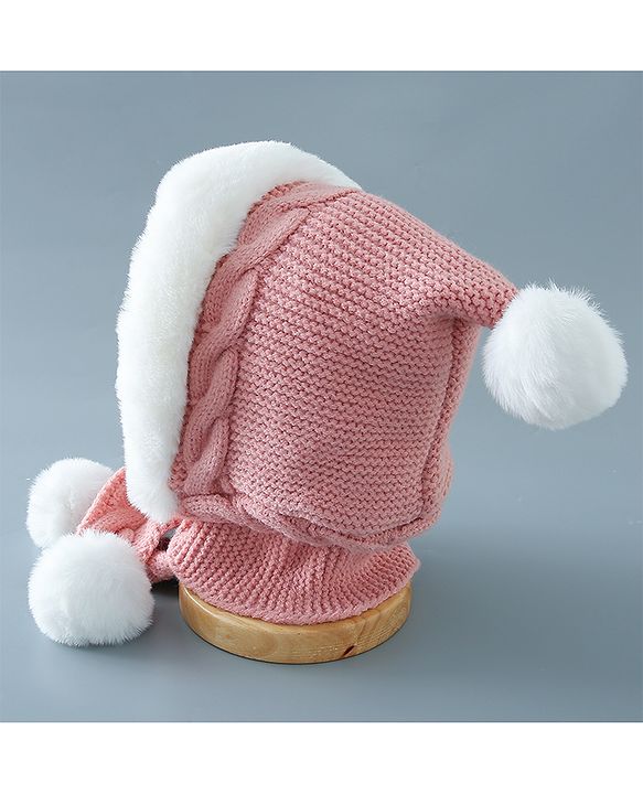 Babyhug Pom Pom  Woollen Cap Small Size - Pink