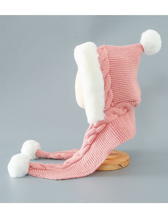 Babyhug Pom Pom  Woollen Cap Small Size - Pink