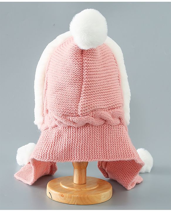 Babyhug Pom Pom  Woollen Cap Small Size - Pink