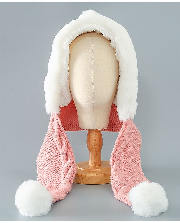 Babyhug Pom Pom  Woollen Cap Small Size - Pink