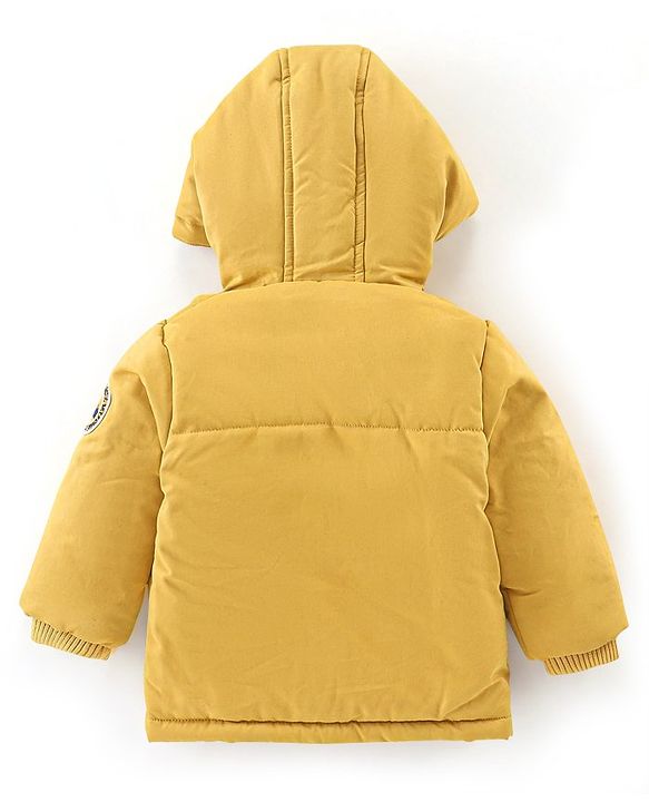 Babyhug Full Sleeves Hooded & Padded Jacket Solid- Mustard