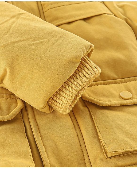 Babyhug Full Sleeves Hooded & Padded Jacket Solid- Mustard