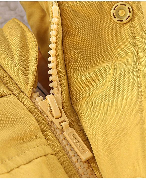 Babyhug Full Sleeves Hooded & Padded Jacket Solid- Mustard