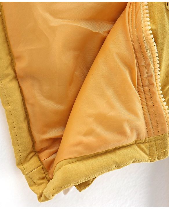 Babyhug Full Sleeves Hooded & Padded Jacket Solid- Mustard