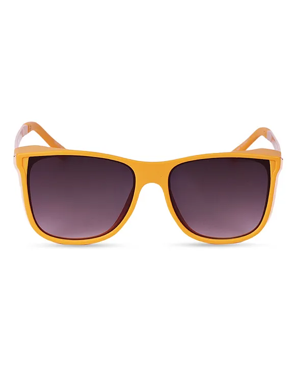 Orange Lens Black Sqaure Frame Sunglasses | PrettyLittleThing USA