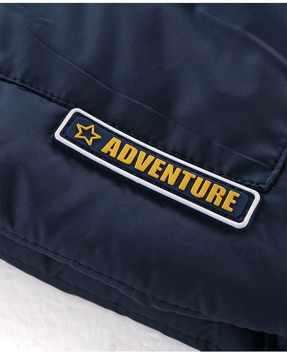 Babyhug Full Sleeves Hooded & Padded Jacket Solid- Navy Blue
