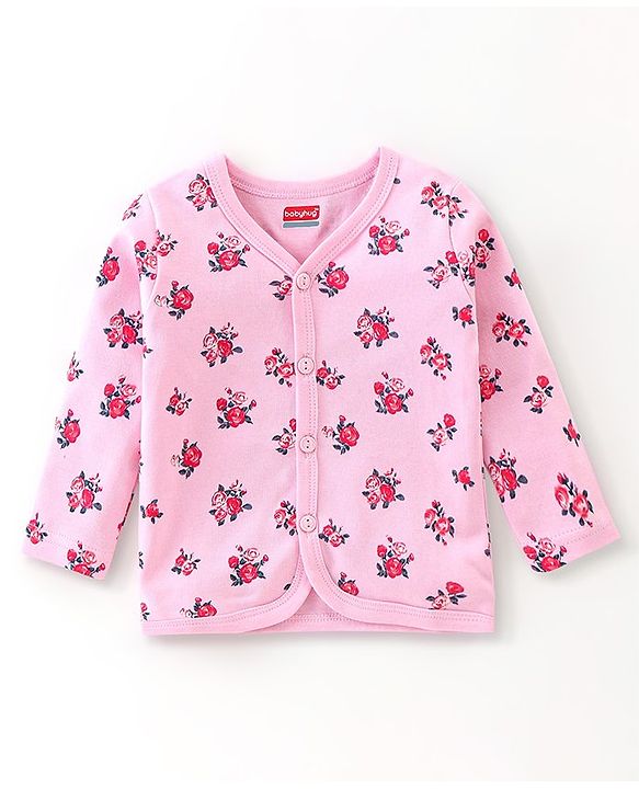 Babyhug 100% Cotton Vests Roses & Teddy Print Pack of 3 - Pink Blue & Red