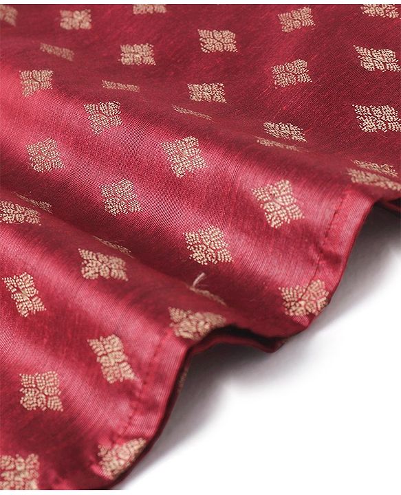 Babyhug Woven Full Sleeves Brocade Kurta & Pyjama Set - Maroon