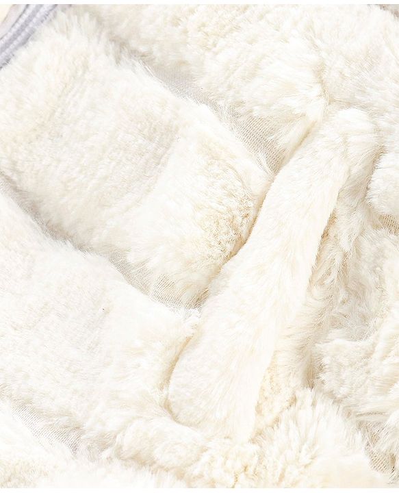 Babyhug Woven Full Sleeves Stripe Textured Hoodie with Cotton Lining - White