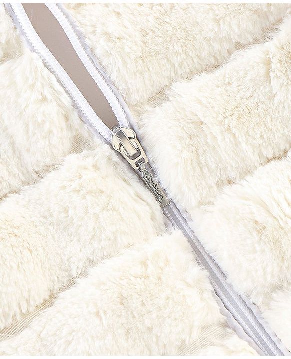 Babyhug Woven Full Sleeves Stripe Textured Hoodie with Cotton Lining - White