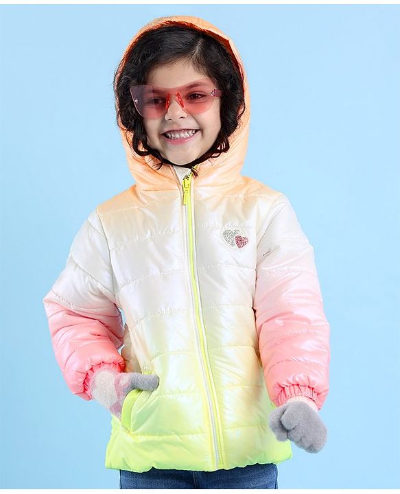 Babyhug Full Sleeves Hooded Jacket with Heart Patch - Pink