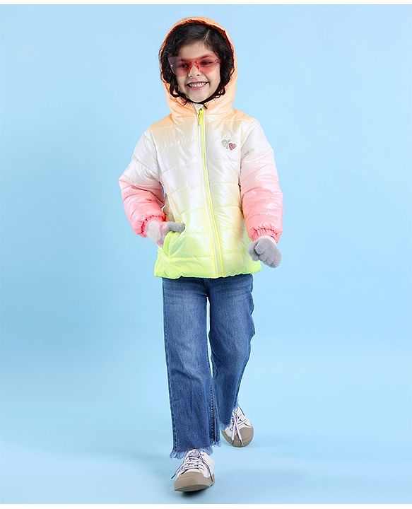 Babyhug Full Sleeves Hooded Jacket with Heart Patch - Pink