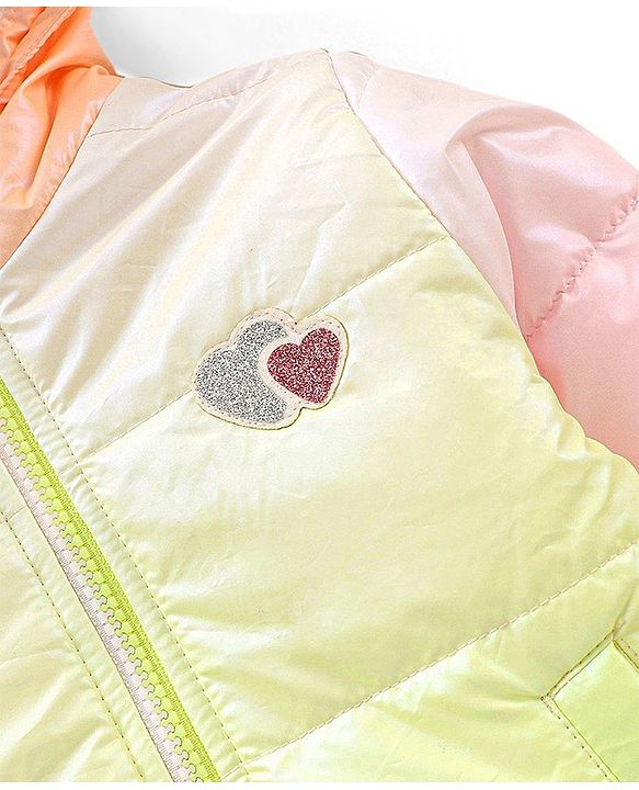 Babyhug Full Sleeves Hooded Jacket with Heart Patch - Pink