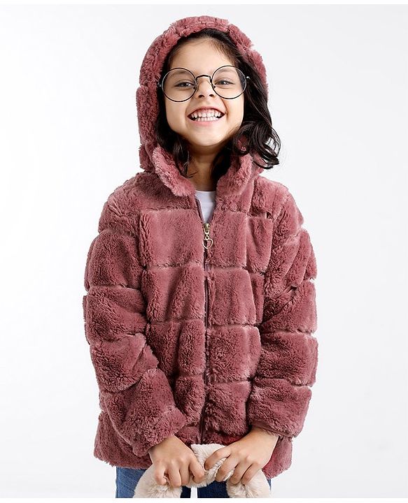 Babyhug Full Sleeves Solid Hooded Jacket- Maroon