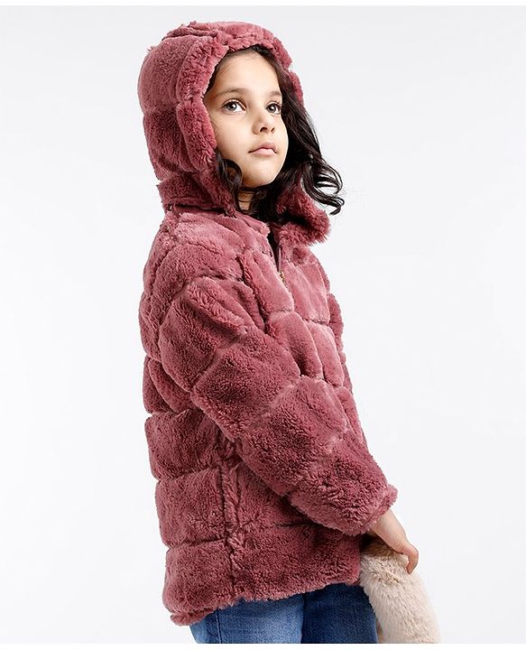 Babyhug Full Sleeves Solid Hooded Jacket- Maroon