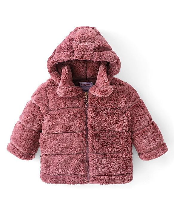 Babyhug Full Sleeves Solid Hooded Jacket- Maroon