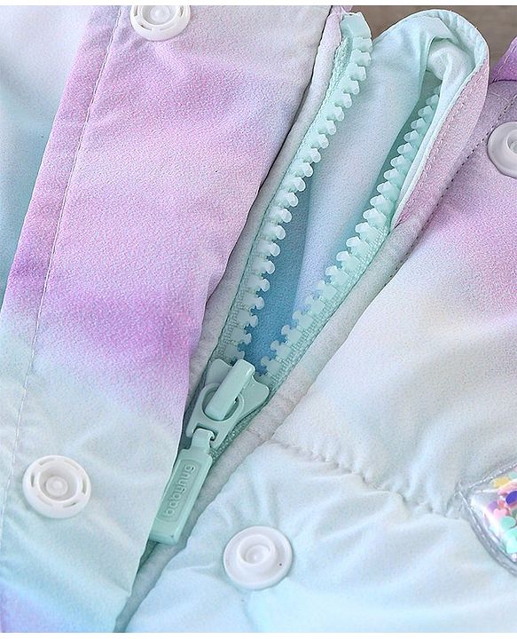 Babyhug Full Sleeves Tie Dye Woven Hoodie - Purple & Blue
