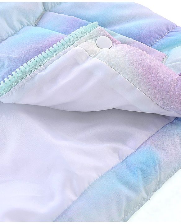 Babyhug Full Sleeves Tie Dye Woven Hoodie - Purple & Blue