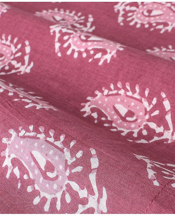 Babyhug 100% Cotton Woven Full Sleeves Kurta With Dhoti Kolka Print - Red