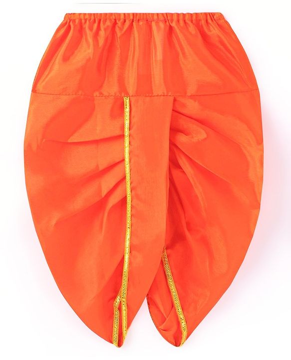 Babyhug Woven Full Sleeves Jamna Set with Forehead Cap & Waistband - Orange