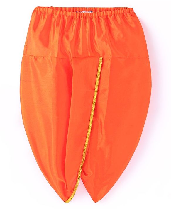 Babyhug Woven Full Sleeves Jamna Set with Forehead Cap & Waistband - Orange