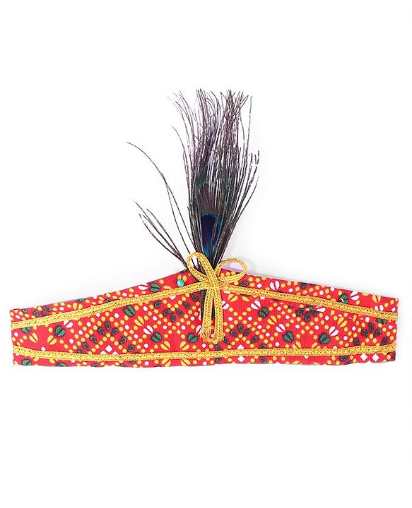 Babyhug Woven Full Sleeves Jamna Set with Forehead Cap & Waistband - Orange