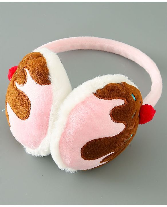 Babyhug Ear Muffs With Applique - Pink