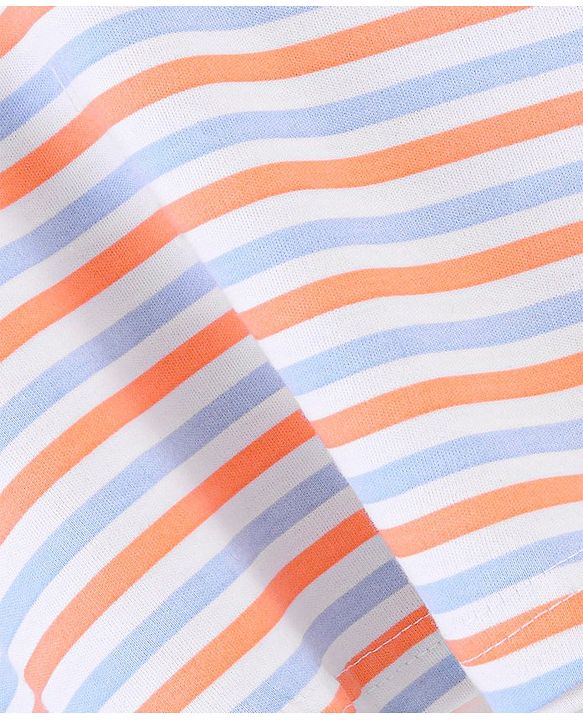 Babyhug 100% Cotton Knit Sleeveless Striped Frock - Blue