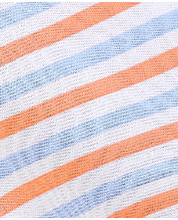 Babyhug 100% Cotton Knit Sleeveless Striped Frock - Blue