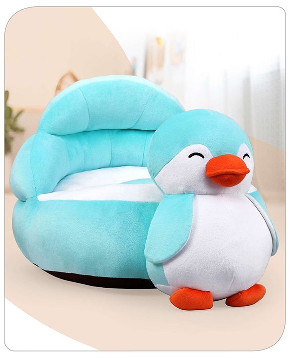 Babyhug Penguin Shaped Soft Seat -  Sky Blue