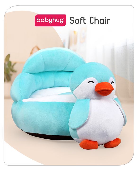 Babyhug Penguin Shaped Soft Seat -  Sky Blue