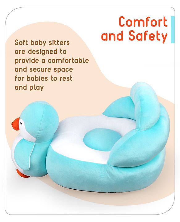 Babyhug Penguin Shaped Soft Seat -  Sky Blue