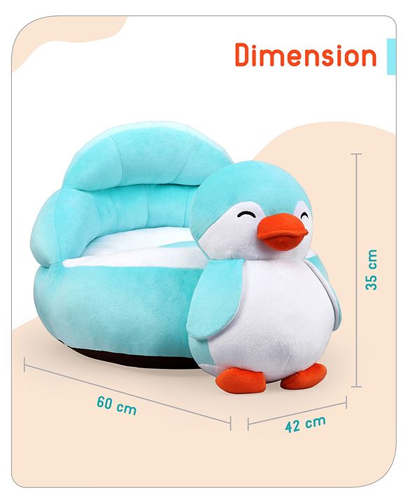 Babyhug Penguin Shaped Soft Seat -  Sky Blue