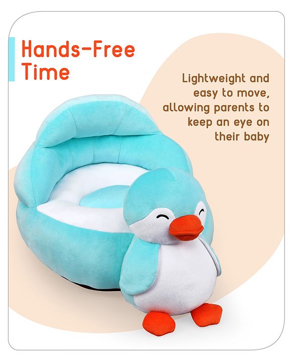 Babyhug Penguin Shaped Soft Seat -  Sky Blue