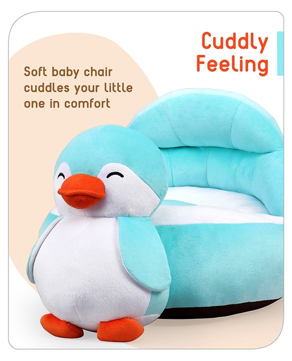 Babyhug Penguin Shaped Soft Seat -  Sky Blue