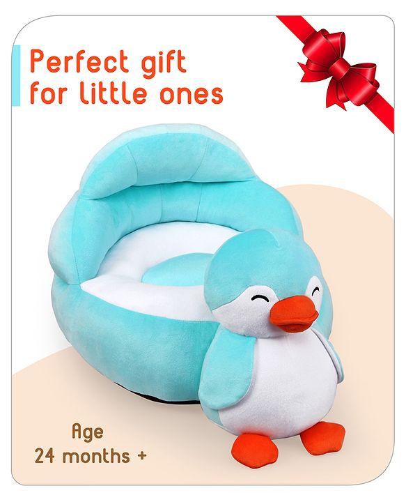 Babyhug Penguin Shaped Soft Seat -  Sky Blue