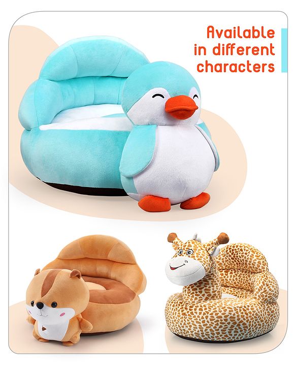 Babyhug Penguin Shaped Soft Seat -  Sky Blue
