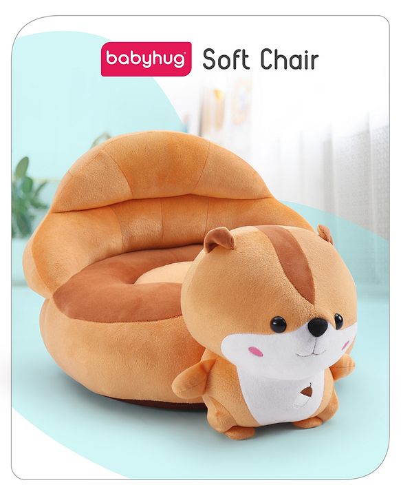 Babyhug Cat Shaped Soft Seat - Brown & White