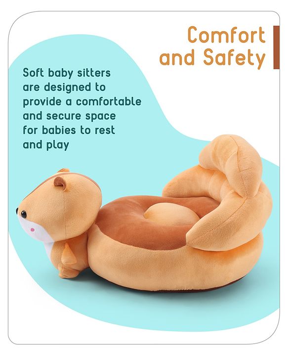 Babyhug Cat Shaped Soft Seat - Brown & White