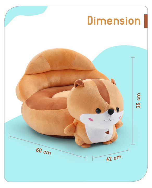 Babyhug Cat Shaped Soft Seat - Brown & White